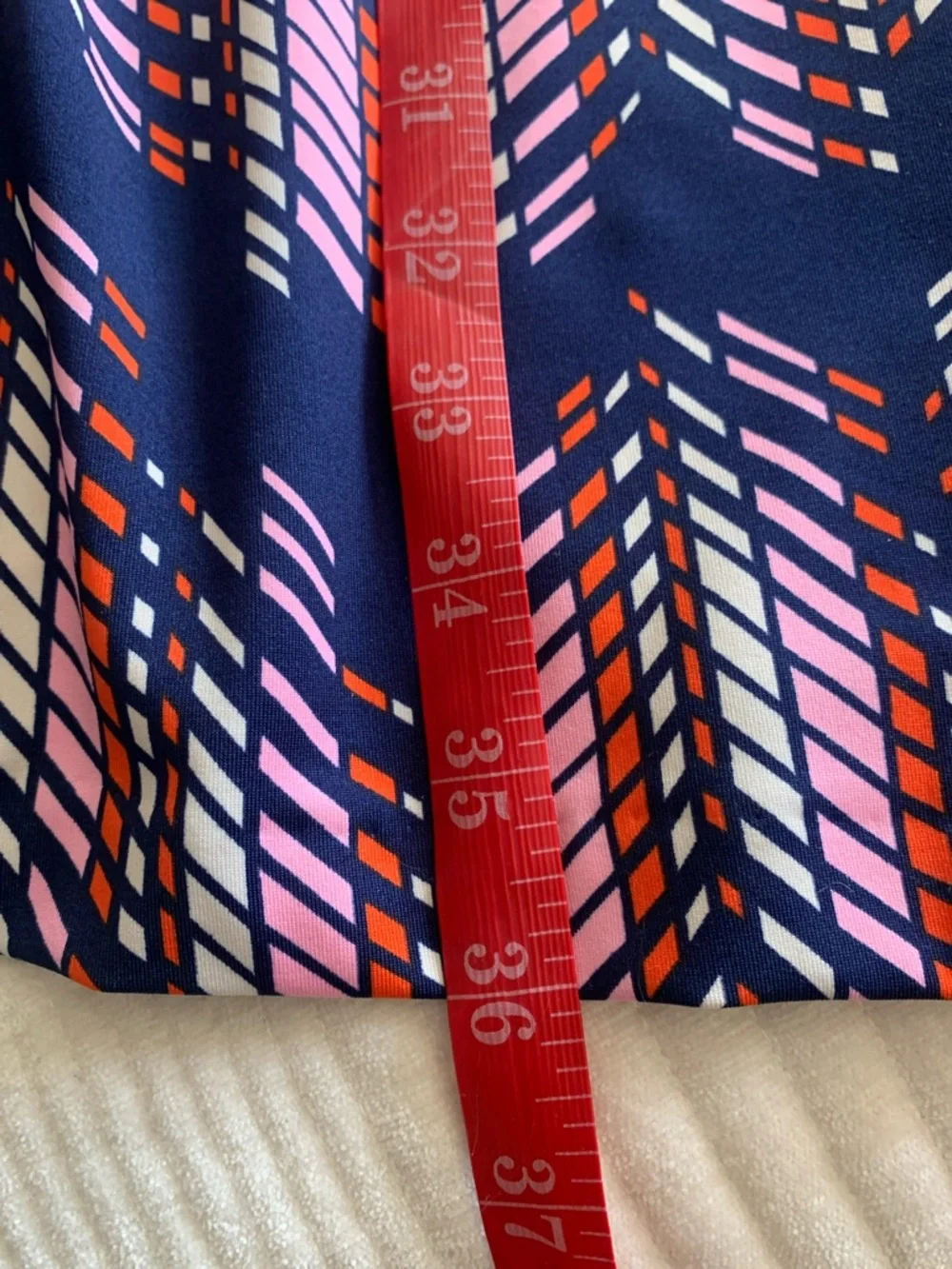 JB by Julie Brown Navy Dress with Pink Chevron Print and White Collar - Picture 8 of 10